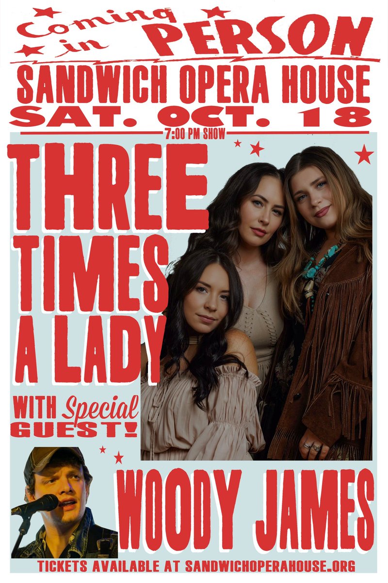 ✨We are insanely excited to announce we’re heading to the @sandwich_opera_house this October!!!!! ✨ &amp; what’s even better is we have our buddy <a href="/woodyjamesmusic/">Woody James</a> joining us as a special guest for this show!! 🤩🥳 Tickets are on sale now at sandwichoperahouse.org