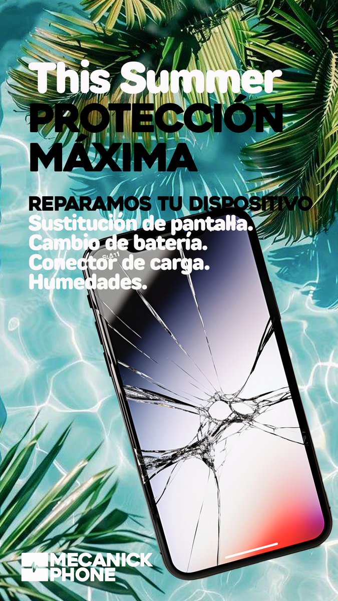 💦💦💦Sí, ... estás de suerte! Nosotros nos encargamos de todo.
Pide tu PRESUPUESTO DE REPARACIÓN por WhatsApp 626 627 020. 

👉🏼 mecanickphone.com/#!/REPARACI%C3…