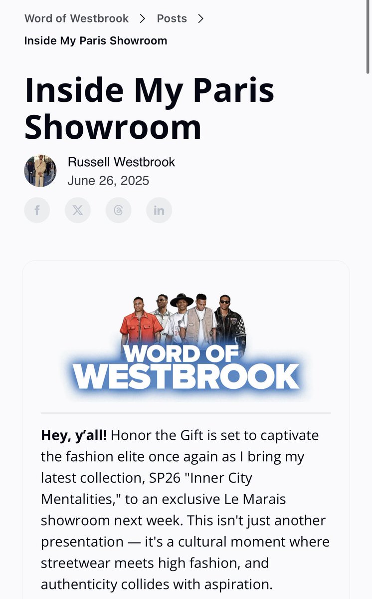 russwest44's tweet image. An HONOR to be back in Paris!
Some thoughts from Fashion Week in my newsletter... word-of-westbrook.beehiiv.com