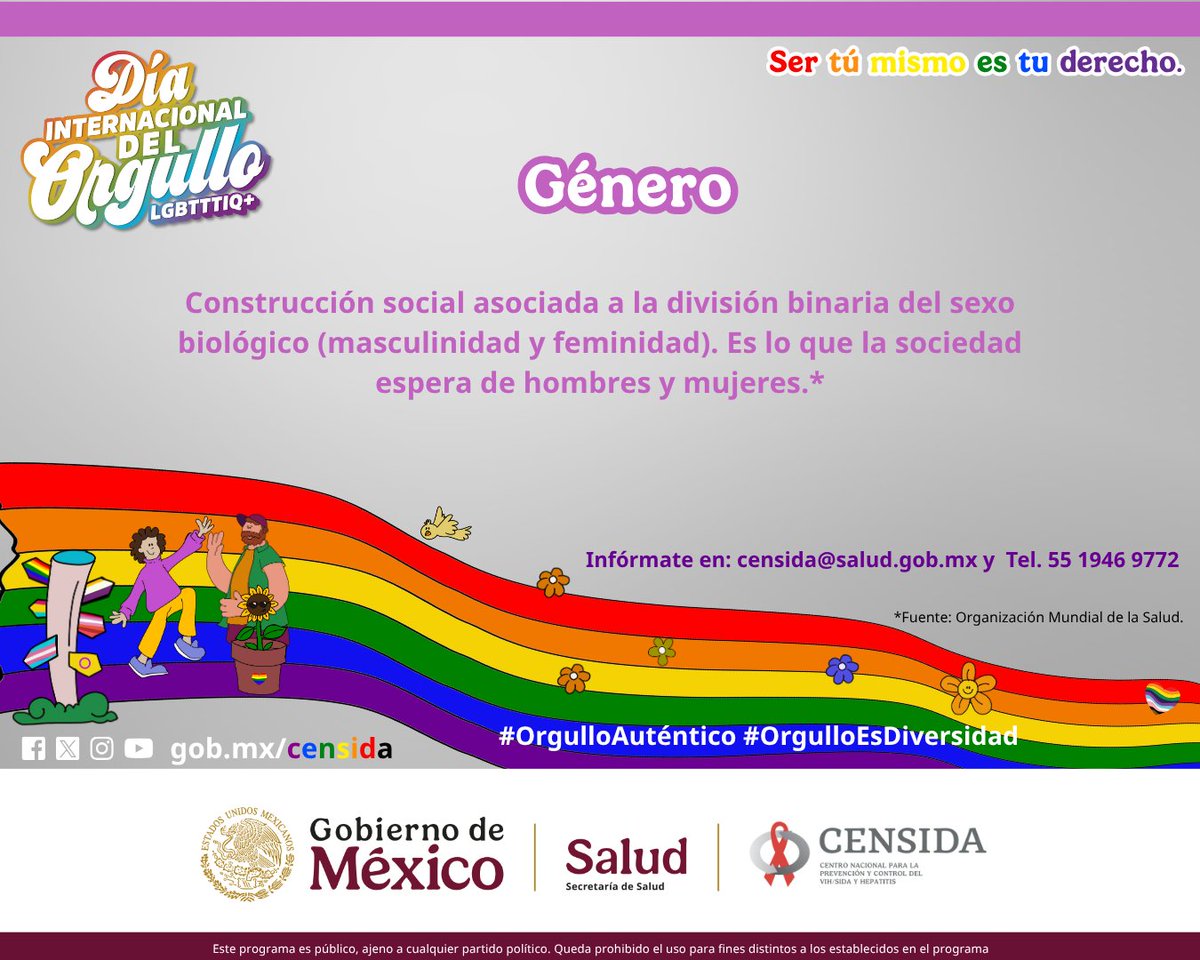 censida's tweet photo. Todas y todos tenemos los mismos derechos. Impulsemos una sociedad incluyente. Asume, expresa y vive tu sexualidad.  

#OrgulloAutentico #OrgulloEsDiversidad https://t.co/50pa1G6TaQ