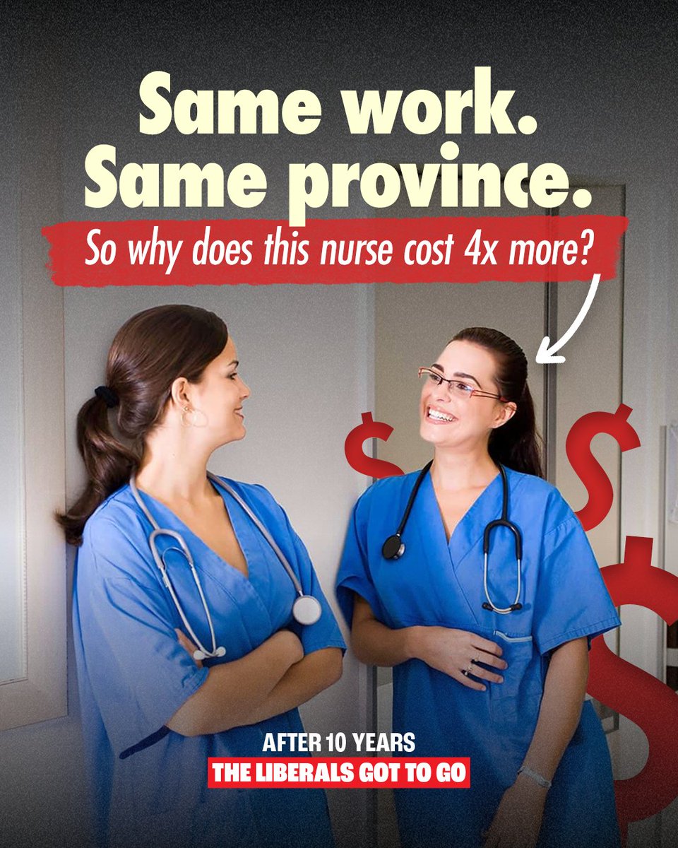 Same work. Same province. So why does one nurse cost the province 4x more?

Because the Liberals are paying agencies outside this province $241 million while nurses here at home are being laid off.

After 10 years, this is the Liberal record on healthcare: waste, corruption, and