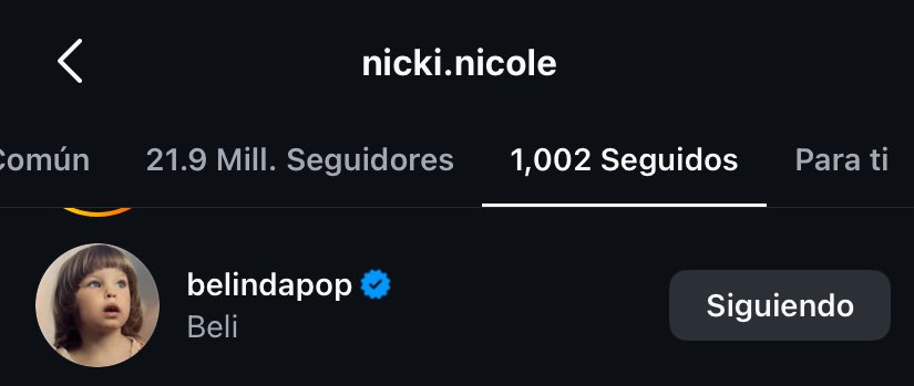 M1k1Chan's tweet photo. Nicki Nicole ya comenzó a seguir a Beli 🥳🥳🥳🥳 https://t.co/zvbDGsvS0S