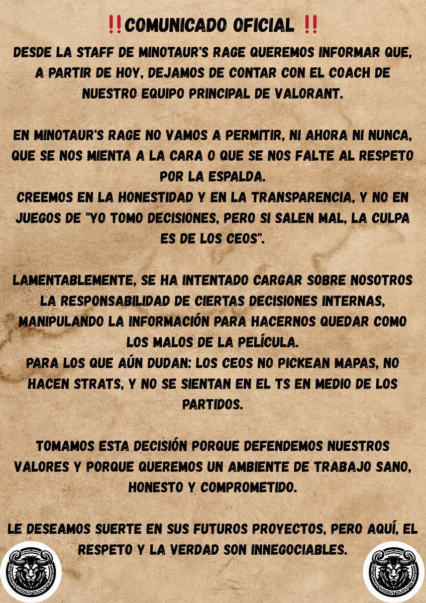Comunicado oficial !!!