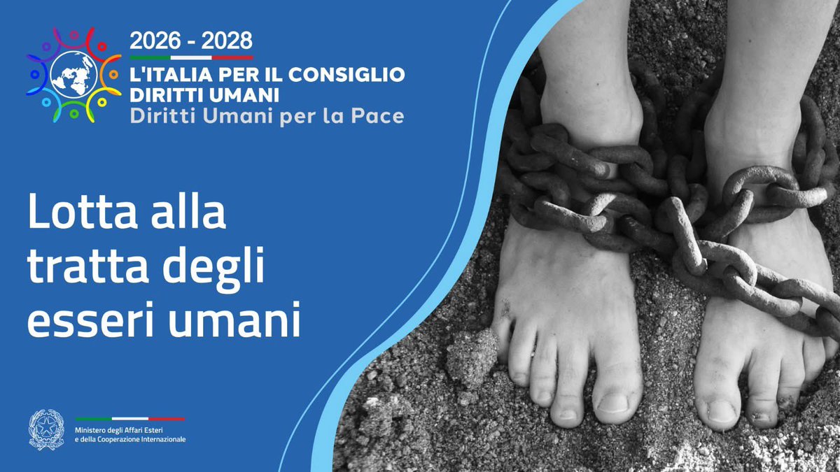 L’Italia 🇮🇹 al Consiglio dei #DirittiUmani🇺🇳 continuerà a combattere la tratta di esseri umani, un crimine atroce che viola i diritti fondamentali e la dignità delle persone, con particolare attenzione a donne e bambini, compresi minori non accompagnati. 

#ItalyforHumanRights