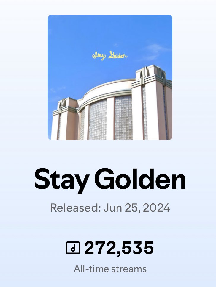 Stay Golden (the song) came out a year ago thanks for being into it :)