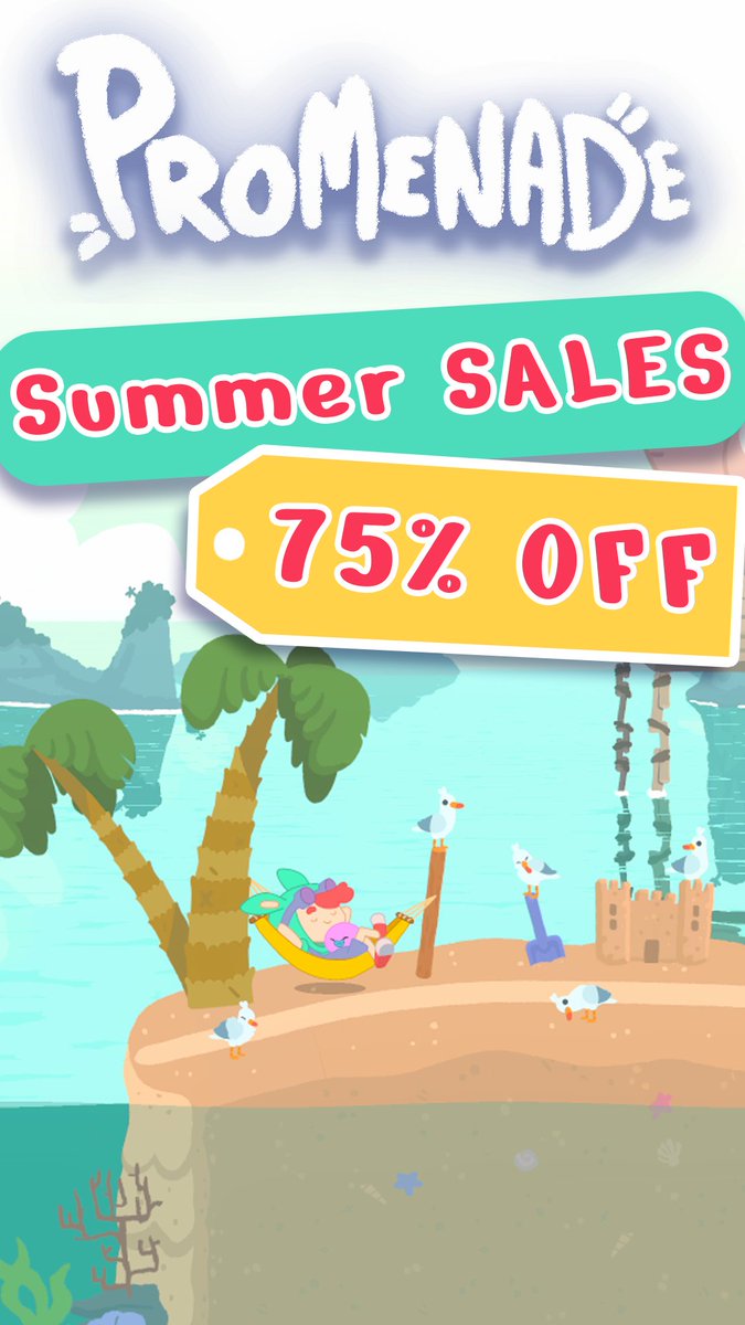 😎🌞 Steam Summer Sales 😎🌞
75% off on Promenade, that's an oportunity you can't miss to spend nice holidays !

➡️ store.steampowered.com/app/1781260/Pr…

It's the game's lowest price ever 👀