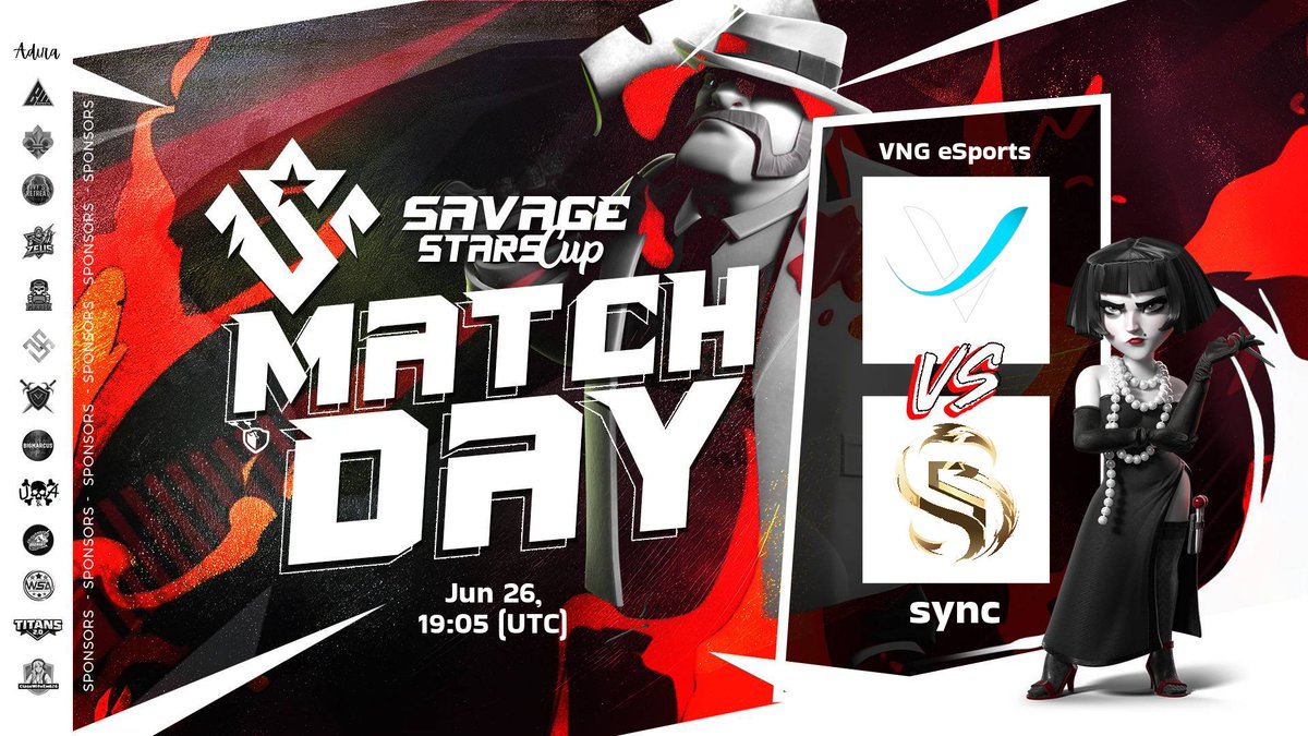 🚨🔥 TONIGHT: STARS COLLIDE IN SAVAGE STYLE! 🔥🚨
Brace yourselves, Clashers! The battlefield ignites as VNG eSports locks horns with SYNC in a fiery Round of 64 war in the Savage Stars Cup – Europe Region! ⚔️💥

🕰️ Today | 19:00 UTC
🎙️ Watch it LIVE with 5 insane creators