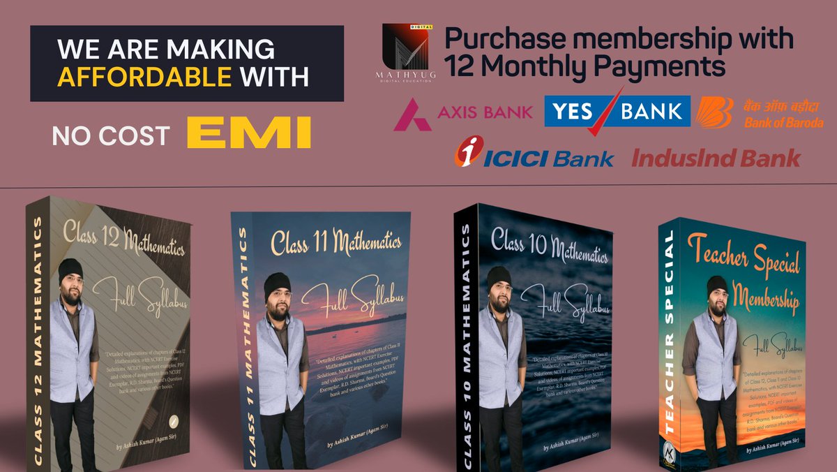 mathyug_hq's tweet image. We’re excited to announce that MathYug memberships are now available with ZERO COST EMI options! 

mathyug.com

#MathYug #ZeroCostEMI #OnlineEducation #MathsMadeEasy #AshishKumar #AgamSir #Teachers #AffordableLearning #Class10Maths #Class11Maths #Class12Maths