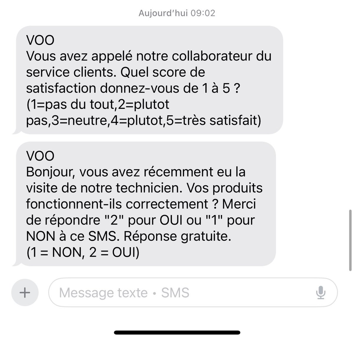 AlexandreDelie's tweet photo. Hello @VOOetvous pas envie de répondre à ces sms pour ne pas donner une mauvaise note (2 pour « oui » pourrait être pris comme « plutôt pas »). Leur succession si rapprochée est un peu maladroite. Mais le service avant et pendant le déménagement ont été plus qu’excellents !!! https://t.co/HDgjQ4iZPV