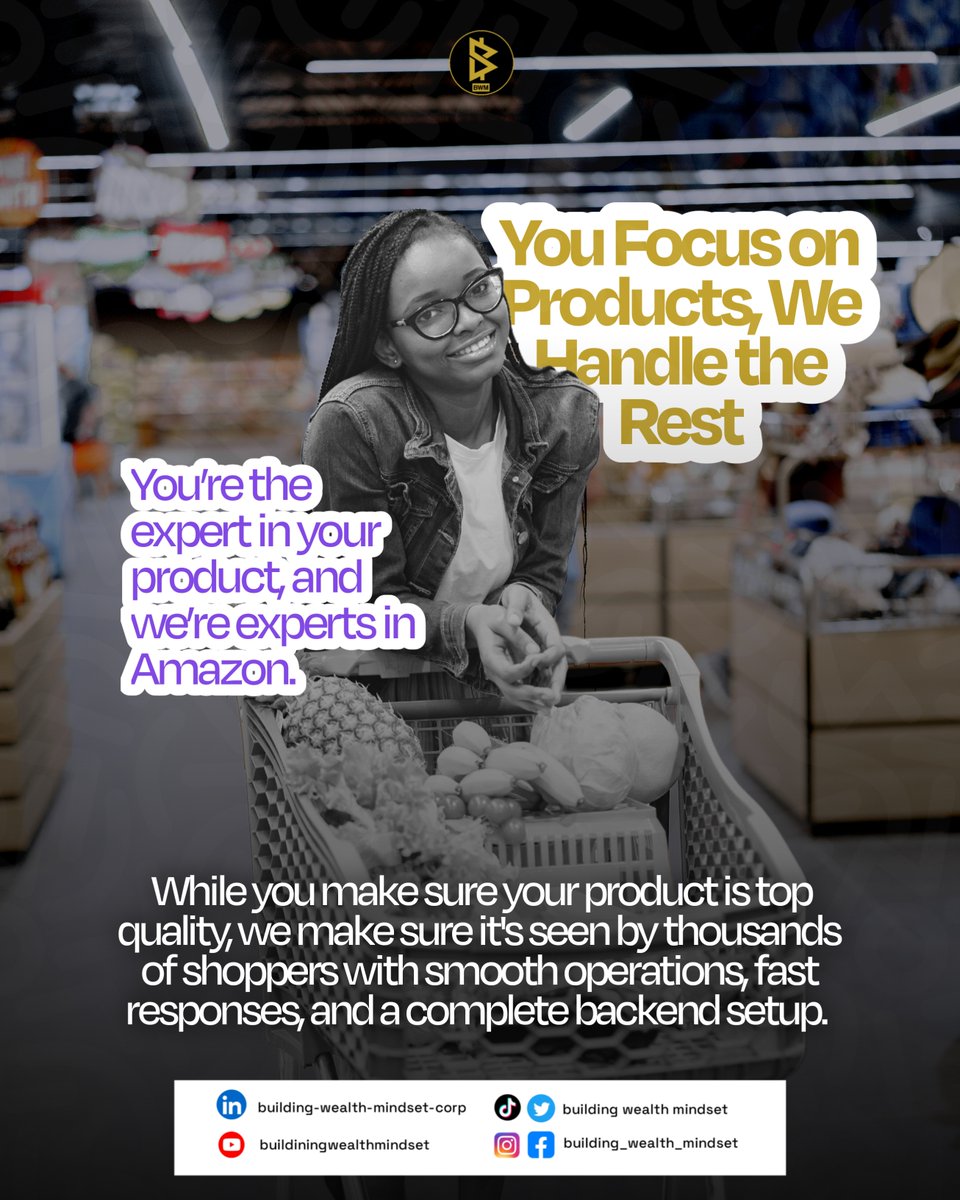 bwm_commerce's tweet photo. You create the perfect product — we make sure it shines on Amazon. At BWM, we take care of everything behind the scenes so you don’t have to. 
#AmazonExperts #EcommerceSolutions #ProductSuccess #OnlineSelling #BWMInc #SellSmart #DigitalGrowth #AmazonSellerSupport #BackEndExperts https://t.co/FnYvJKHsQz