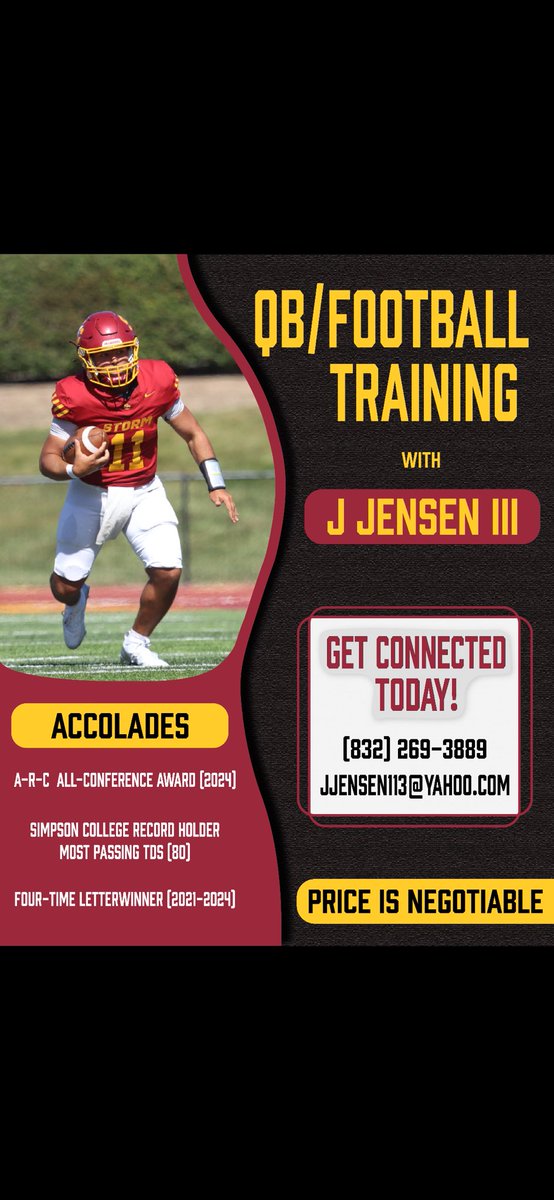 🚨🚨 This summer, I’m looking to help football players of all ages! Whether it’s getting ready for high school ball or youth football, if you want to get better, stay ready, and learn the game the right way. I’m here to coach fundamentals, footwork, mindset.. let’s work. 🚨🚨