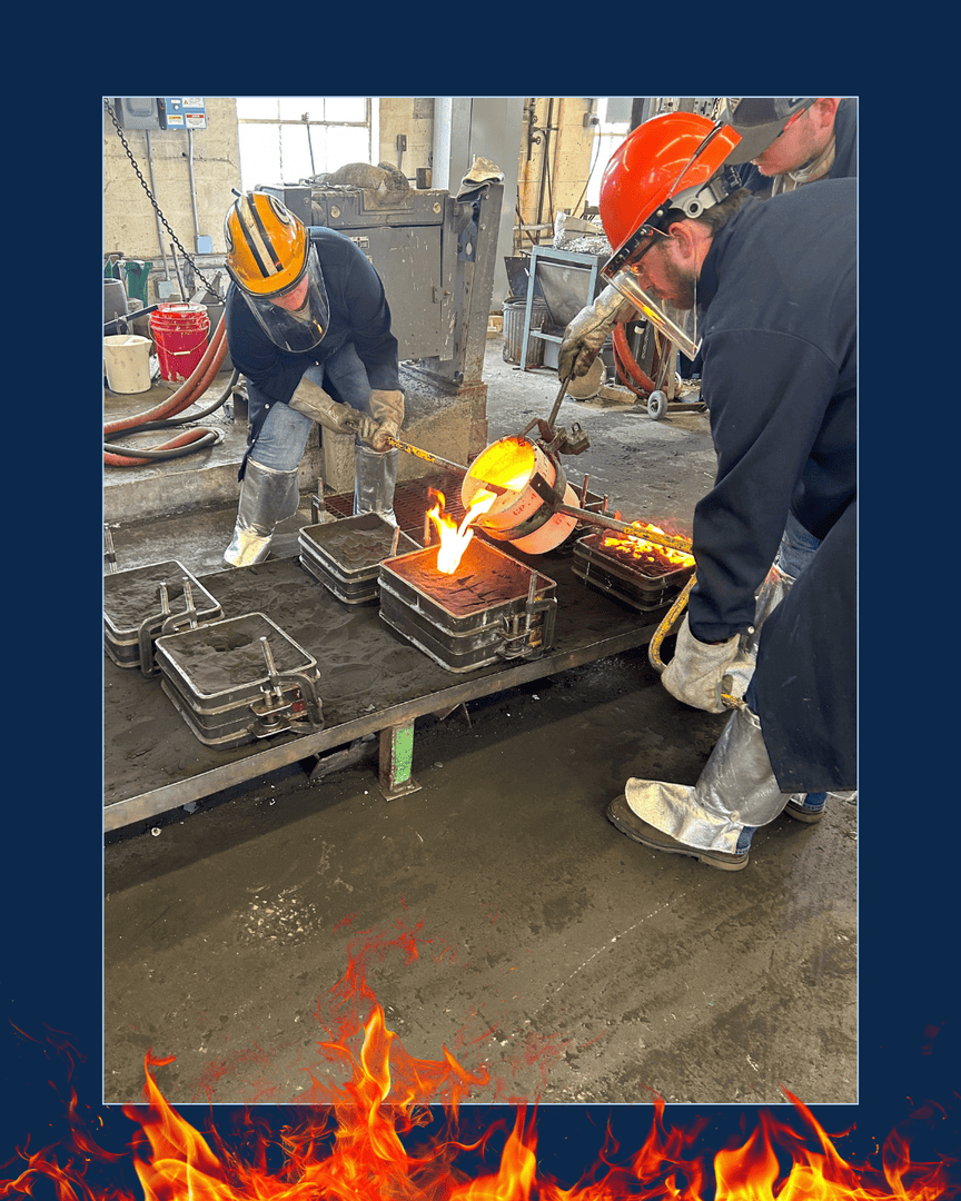 FEF_INC's tweet image. 🔥 Tennessee Tech University students fired up the foundry, pouring silicon bronze during their hands-on foundry class! Nothing beats learning by doing! 💪
#weareFEF #FEF #MetalcastingEducation #TennesseeTech #SiliconBronze #metalcasting #foundry #studenteducation
