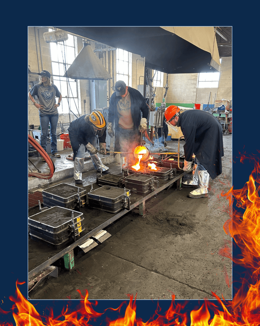 FEF_INC's tweet image. 🔥 Tennessee Tech University students fired up the foundry, pouring silicon bronze during their hands-on foundry class! Nothing beats learning by doing! 💪
#weareFEF #FEF #MetalcastingEducation #TennesseeTech #SiliconBronze #metalcasting #foundry #studenteducation