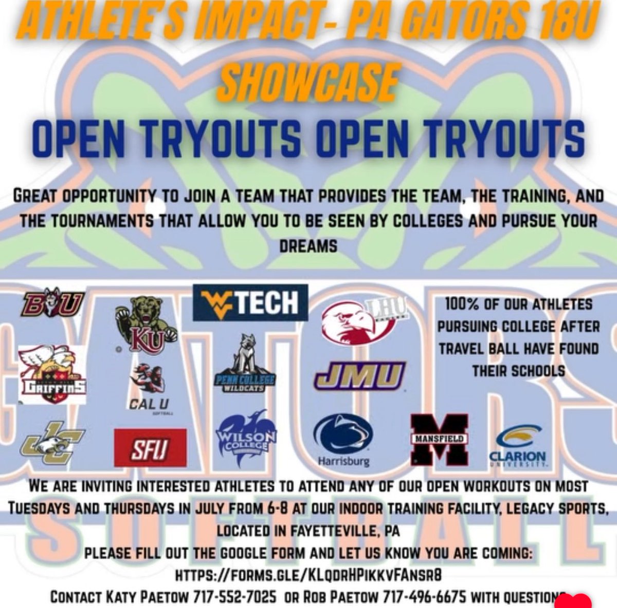 KyleeMiller25's tweet photo. BIG THINGS HAPPENING AND GREAT SOFTBALL OPPORTUNITIES ‼️‼️
Check out these 3 post !! Please shoot me a message if you have questions! !! 🧡💙🥎🐊 https://t.co/B8OXW22oEY