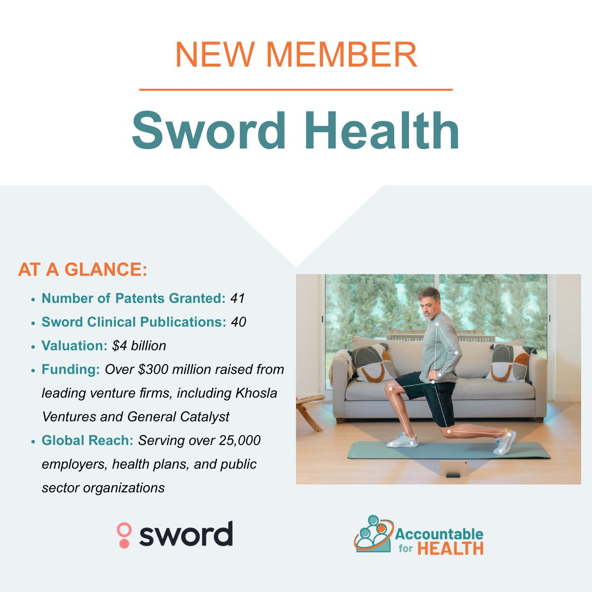 Accountable for Health is thrilled to welcome Sword Health as our newest member! We are excited to see how this partnership will continue to advance toward a healthcare system that achieves better outcomes and lower costs by championing accountable care.