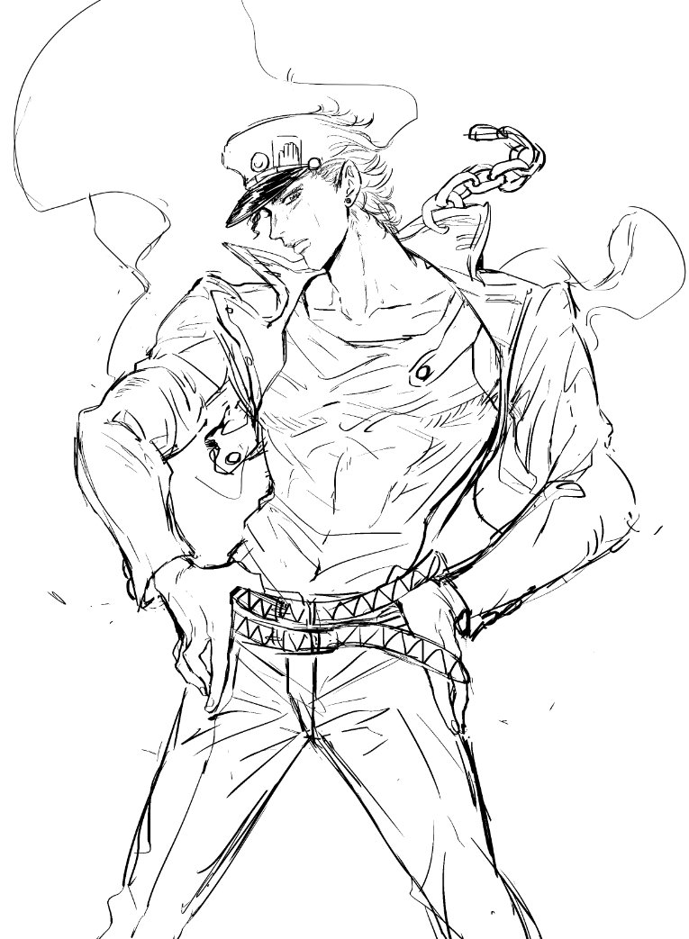 cfnddk's tweet image. JOJO的好处在于无论画什么奇怪的pose都不会ooc