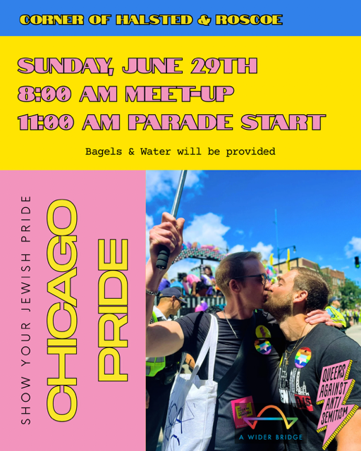 🌈✡️ Show your Jewish Pride at Chicago Pride! 
Let’s make sure our voices and symbols are SEEN and HEARD.
Sunday 6/29 at 11am, at Halsted &amp; Roscoe
To keep updated join our Chicago Meetup Whatsapp group: chat.whatsapp.com/E09zrrucrPc9pm…
