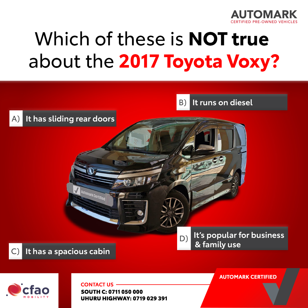AutomarkCFAOKE's tweet photo. The 2017 Toyota Voxy is loved by families and businesses for its low floor height and high roof design; great for hopping in, stretching out, and loading up. But can you spot the twist? Tell us which of these facts sounds off in the comments 👇
 #AutomarkbyCFAOMobility https://t.co/QwBF7wzHbG