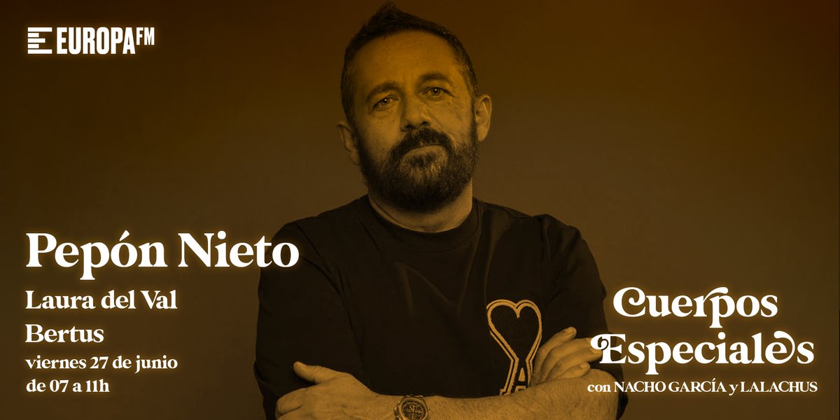 Mañana vendrá a Cuerpos Especiales para hablarnos de la nueva serie, 'Superstar', su protagonista, <a href="/NietoPepon/">Pepon Nieto</a>!

Además, Laura del Val nos dará una de sus particulares clases de derecho y tendremos una flamante entrega del Expediente <a href="/Berttuus/">Bertus</a>🤠