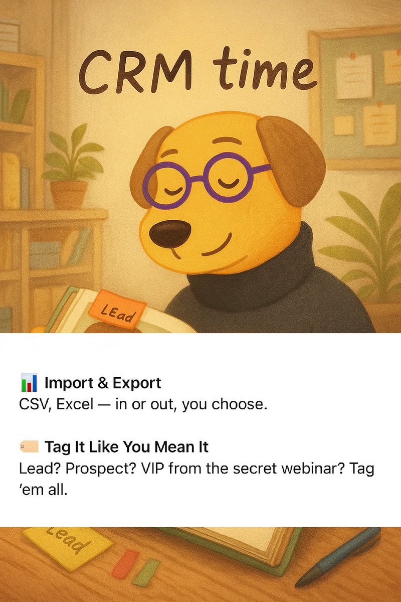 AXLAIBOS's tweet photo. 🎯 Got leads? I’ve got the CRM for that.

You did it — your lead magnet worked 🎉
Now those shiny new leads are rolling in...

...and guess what?

They go straight into your CRM.
No exports.
No juggling 5 tabs.
No “where did that contact go?” panic.

With me (Mark 🐶), your leads live in one neat, easy-to-use space — built right into your funnel.

Let me show you what I can do as your CRM. Check the carousel 🎠

Need help getting started?
Just say: “Mark, show me my CRM.”
I’ll take it from there 🐾  Link➡️ https://t.co/lpcDd4Azxm
