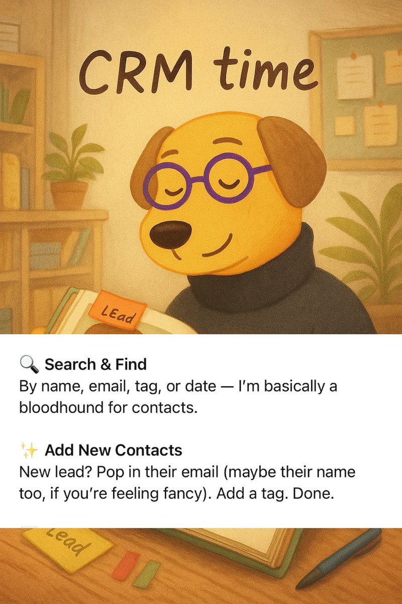 AXLAIBOS's tweet photo. 🎯 Got leads? I’ve got the CRM for that.

You did it — your lead magnet worked 🎉
Now those shiny new leads are rolling in...

...and guess what?

They go straight into your CRM.
No exports.
No juggling 5 tabs.
No “where did that contact go?” panic.

With me (Mark 🐶), your leads live in one neat, easy-to-use space — built right into your funnel.

Let me show you what I can do as your CRM. Check the carousel 🎠

Need help getting started?
Just say: “Mark, show me my CRM.”
I’ll take it from there 🐾  Link➡️ https://t.co/lpcDd4Azxm