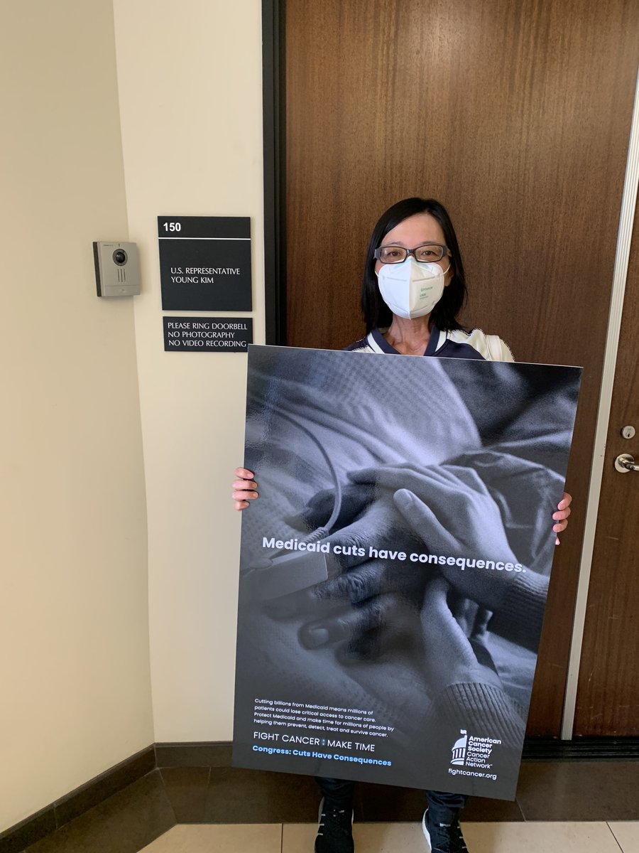 ACSCANCA's tweet image. Thank you Dolly for visiting @RepYoungKim's office to share your story as a cancer survivor who relies on Medicaid for your health coverage and urging the Representative to #ProtectMedicaid.