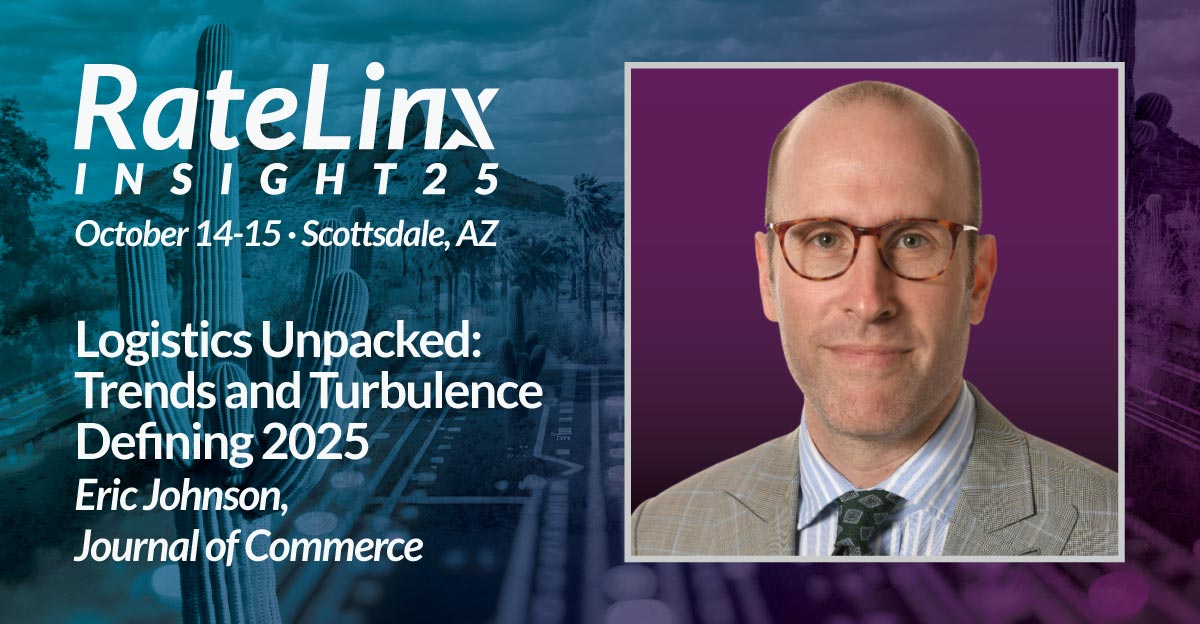 Eric Johnson of Journal of Commerce returns to #INSIGHT2025 with:

Logistics Unpacked: Trends and Turbulence Defining 2025
📍 Oct 14–15 | Scottsdale, AZ

Get expert takes on what’s next in supply chain.

See agenda: zurl.co/kx16F

 #RateLinx #JournalofCommerce