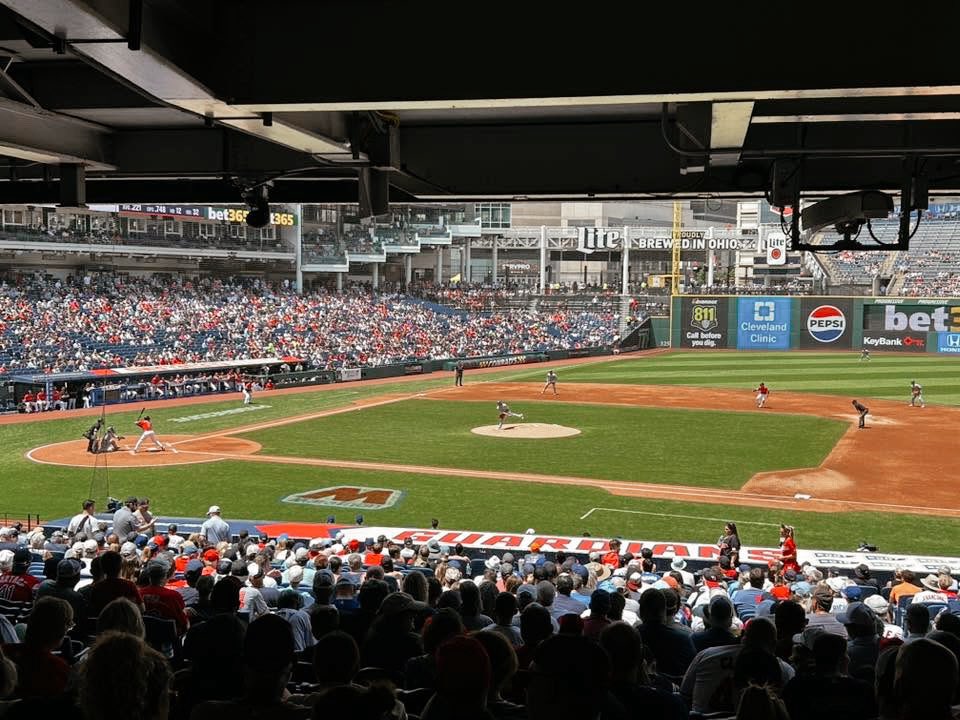These ladies are enjoying an afternoon out at the ballpark cheering on our <a href="/CleGuardians/">Cleveland Guardians</a>!