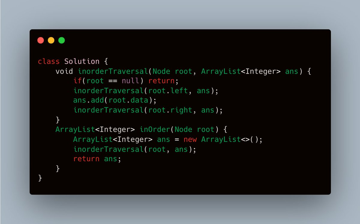 asknkitkr's tweet photo. #gfg160 #geekstreak2025    
160 days Problem Solving Challenge                                                                                                           

Day 85 

Problem: Inorder Traversal https://t.co/WuofQW5FIo