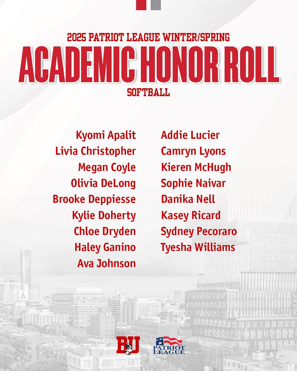 BU Softball (@terriersoftball) on Twitter photo 👏 our 1️⃣7️⃣ Terriers on landing a spot on the <a href="/PatriotLeague/">Patriot League</a> Academic Honor Roll‼️
#GoBU #DawgsEatandStudy #NCAASoftball 🐾👊🥎📚 👏 our 1️⃣7️⃣ Terriers on landing a spot on the <a href="/PatriotLeague/">Patriot League</a> Academic Honor Roll‼️
#GoBU #DawgsEatandStudy #NCAASoftball 🐾👊🥎📚