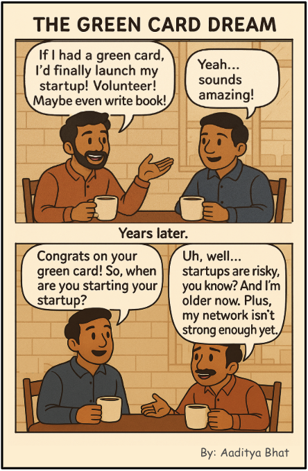aaditya_bhat's tweet photo. Immigration isn't your biggest obstacle, your mindset is. I've seen people wait for green cards, then do nothing. Don't be one of them.

My DMs are open. (Not selling EB1A/O1 courses!) https://t.co/hv59wQsLjn