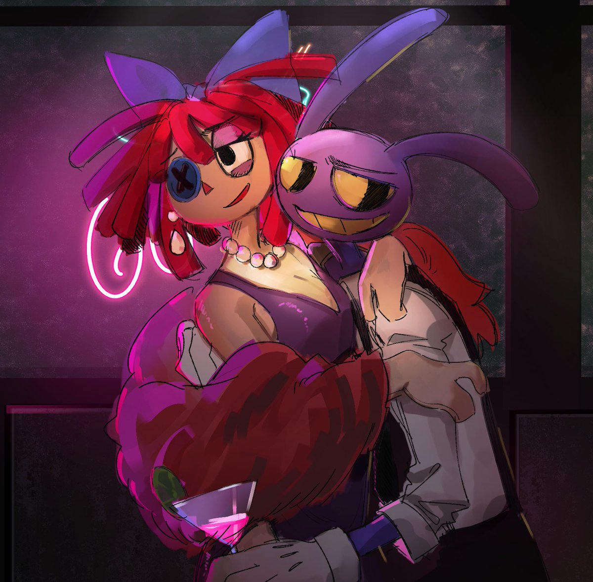 互相厌恶又放不下，又离不开。了解对方又不懂对方……就这样纠缠一辈子吧
#bunnydoll #tadc #TheAmazingDigitalCircus