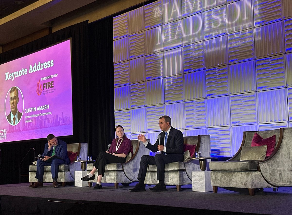 joejerome's tweet image. “Increasingly there is just one bill that passes. That’s crazy," notes @justinamash at @JmsMadisonInst Florida Tech and Innovation Summit, arguing the way we’re legislating now is bad for liberty and unrepresentative government.