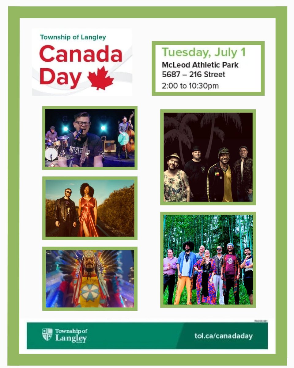 The Jeff Turner Entertainment Group (@jturnerentgroup) on Twitter photo JTEG is proud to celebrate Canada Day in the <a href="/LangleyTownship/">Township of Langley</a> — happening Monday, July 1, at McLeod Athletic Park!
Featuring:
The Wild Moccasin Dancers
Mostly Marley
<a href="/OrchardSkyBand/">Orchard Sky</a>
<a href="/CocoJafro/">COCO JAFRO</a>
Cousin Harley
For more info visit: bit.ly/4nDNg1h JTEG is proud to celebrate Canada Day in the <a href="/LangleyTownship/">Township of Langley</a> — happening Monday, July 1, at McLeod Athletic Park!
Featuring:
The Wild Moccasin Dancers
Mostly Marley
<a href="/OrchardSkyBand/">Orchard Sky</a>
<a href="/CocoJafro/">COCO JAFRO</a>
Cousin Harley
For more info visit: bit.ly/4nDNg1h
