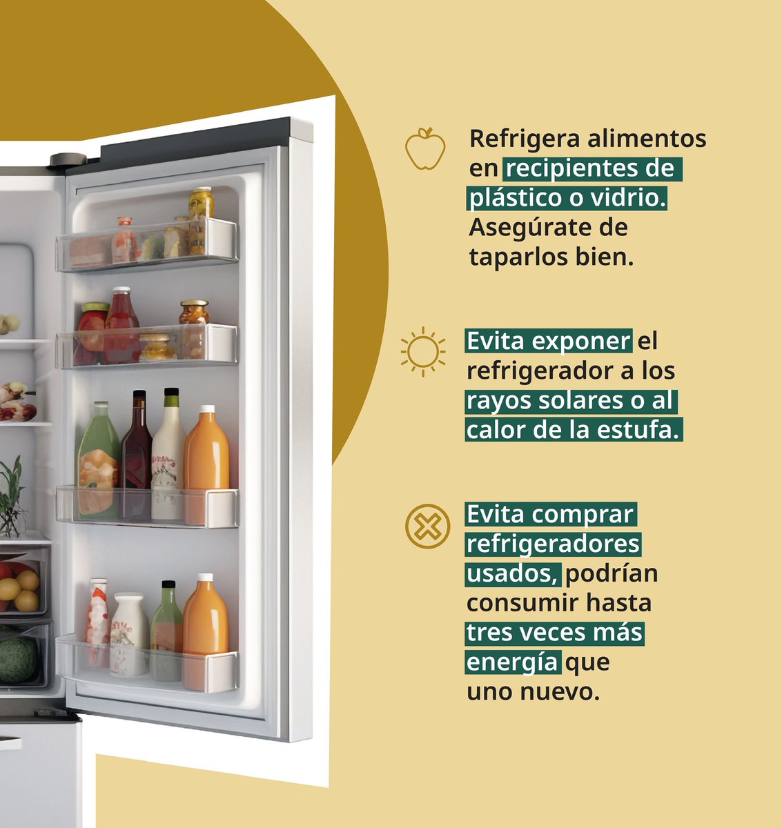 En el #DíaMundialDeLaRefrigeración ❄️🧊, les comparto algunas recomendaciones sobre el uso eficiente del refrigerador, pequeñas acciones que podemos hacer desde nuestros hogares para ahorrar #energía.