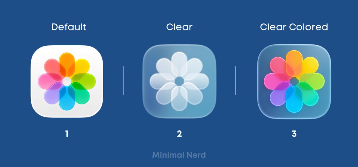 minimalnerd1's tweet image. Would you like a Clear Colored icons versions in #iOS26 ?!