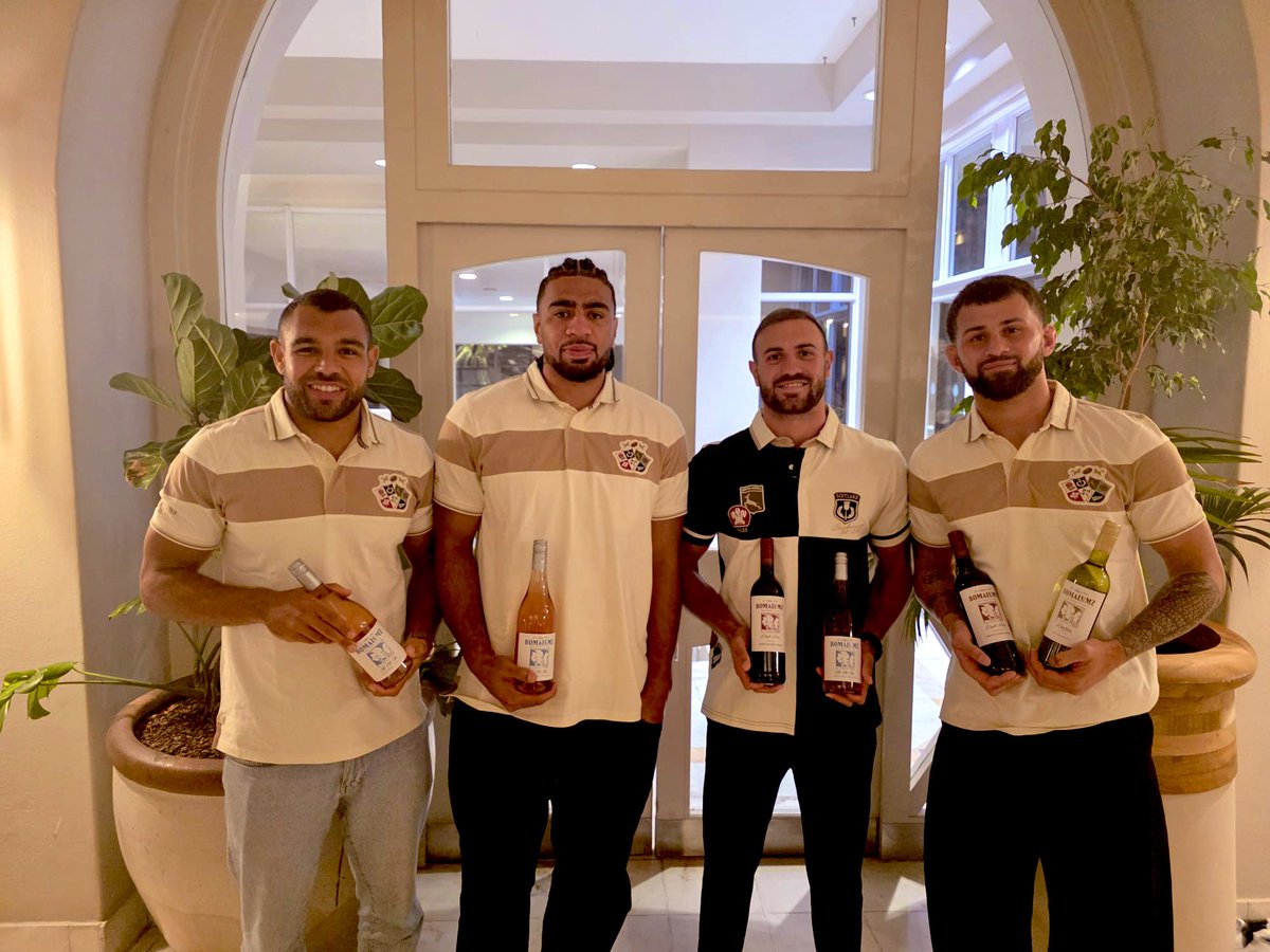 Bomalumz Wine owned by The Uncles - <a href="/Springboks/">Springboks</a> Trevor Nyakane, Bongi Mbonambi &amp; Ox Nche… 🙌

But if you see our nutritionist, just remember: “Organic, locally sourced, Bomb Squad electrolyte mix - Grape flavour” 😆

If you see a waiter: Charcuterie board for 23 please 😉