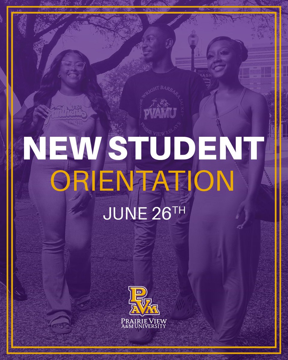 PVAMU's tweet image. We’re excited to welcome our newest Panthers to The Hill! 💜
Today marks the start of your PVAMU journey—where legacy meets opportunity and lifelong connections begin.
Let’s make this day one to remember!