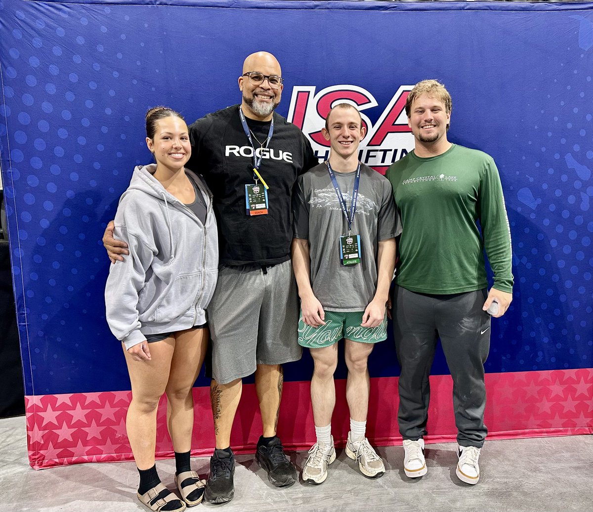 Coach Story with three of his lifters who qualified for <a href="/USWeightlifting/">USA Weightlifting</a> National Championships this week. They all made GHS proud 🏋️🌀