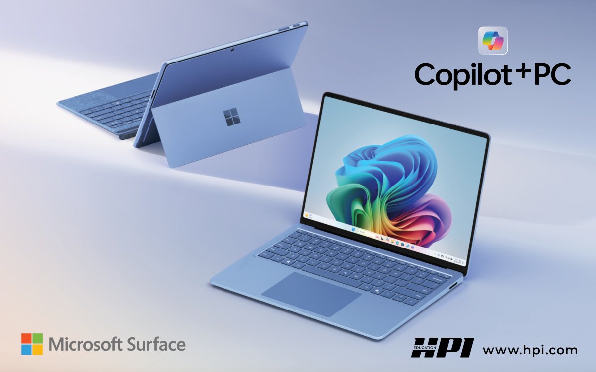 HPI_Tech's tweet photo. Advancing the era of AI with Microsoft Surface. The Surface Copilot+ PCs empower teams to work smarter and innovate faster with cutting-edge technology.

#MicrosoftSurface #Copilot #AITechnology #FutureOfWork #WorkSmarter https://t.co/0xA8nUiNne