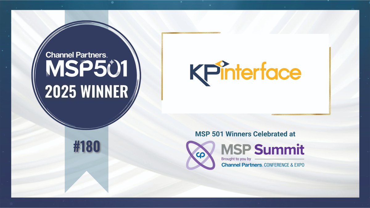 We’re excited to share some big news!
 
KPInterface has been named to the 2025 Channel Partners MSP 501 — the definitive list of the top managed service providers around the world.

We’re proud to be your award-winning technology partner!

#MSP501 #WhyKPI
