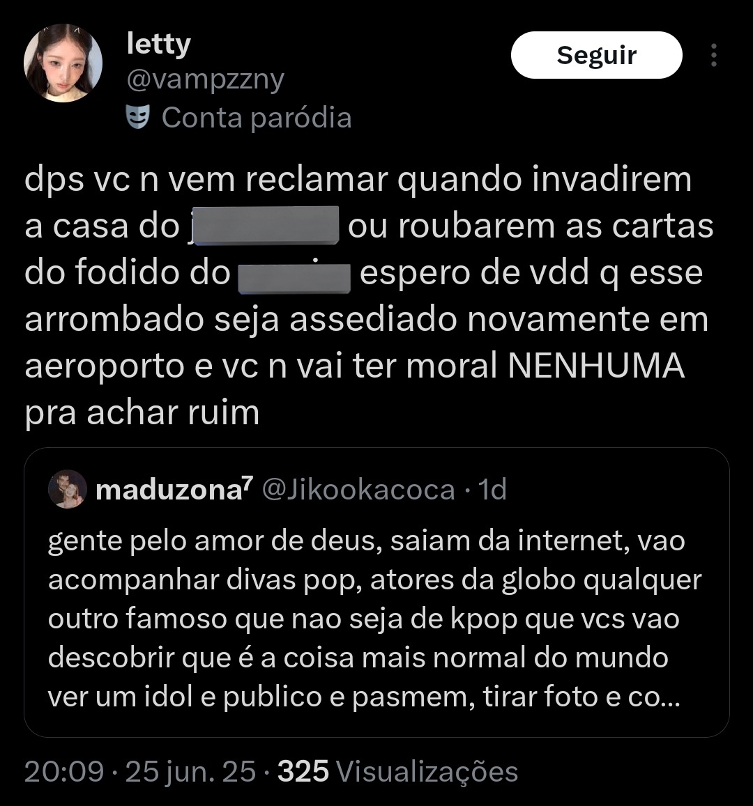 🚨MASS REPORT 🚨

Anti atacando o 🐥 a conta é pequena, não interajam, apenas denunciem o mais rápido possível

🔻Assédio direcionado
🔻Incitação ao assédio
🔻Insultos
🔻 Spam

🔗x.com/vampzzny