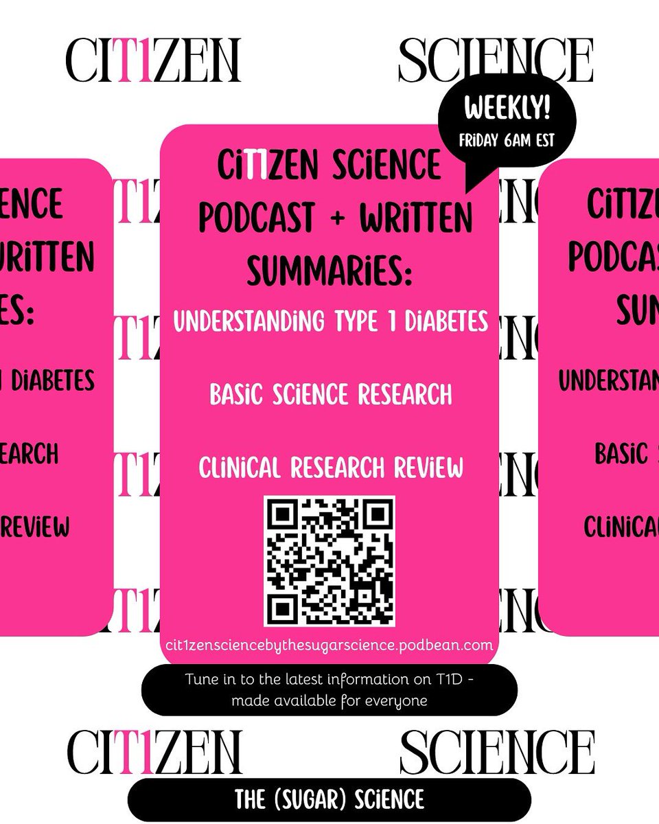 thesugarscience's tweet image. TOMORROW our newest podcast releases for our Citizen Science campaign where the team at thesugarscience breaks down complex diabetes research topics! Tune in tomorrow and drop your questions in the comments! 🧬🔬🧫
#citizenscience #thesugarscience #type1diabetes #t1dresearch