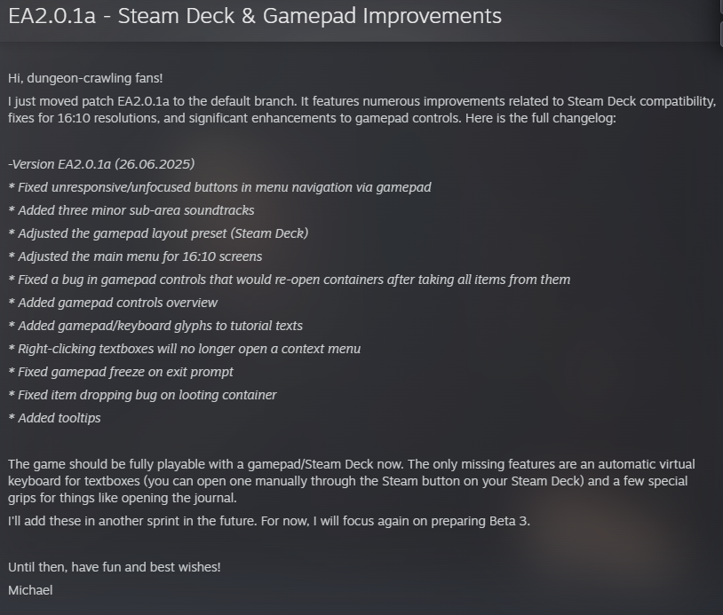 rattower's tweet photo. #Monomyth's latest patch EA2.0.1a is now live!
The game is also 20% off during Steam's Summer Sale - the perfect opportunity to test its new gamepad/Steam Deck support ๐ฎ๐โฑ๏ธ
#gamedev #indiedev https://t.co/ki3SwyLW52