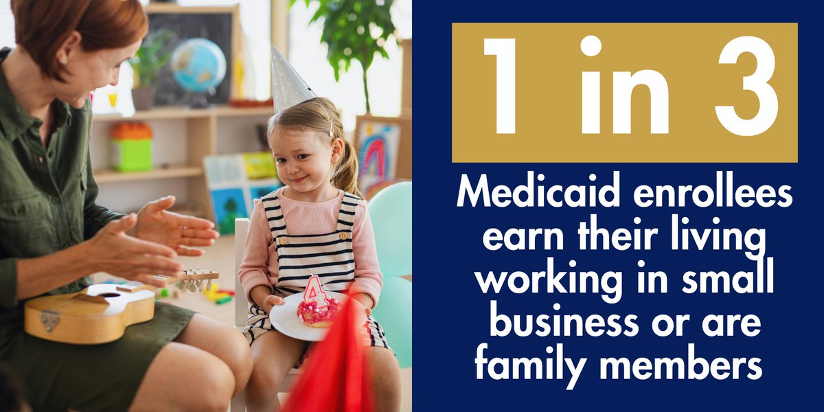 👀Our new report finds Medicaid is a key insurer for small business workers and their families. 

This is a pretty astounding finding especially as the denominator is all Medicaid enrollees which includes seniors and people with disabilities.
ccf.georgetown.edu/2025/06/26/med…
