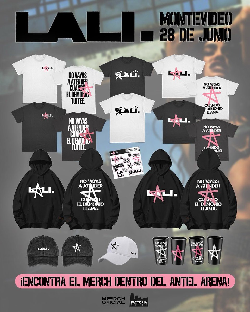 FactoriaMerch's tweet image. ⚡️Nos vemos el sábado en el show de @lalioficial con  todo el merch oficial 2025 ⚡️

Desde las 15:00Hs preventa en la explanada de @antelarena 

Todos los diseños acá 👇

instagram.com/p/DLX2Vjpg-Wv/…