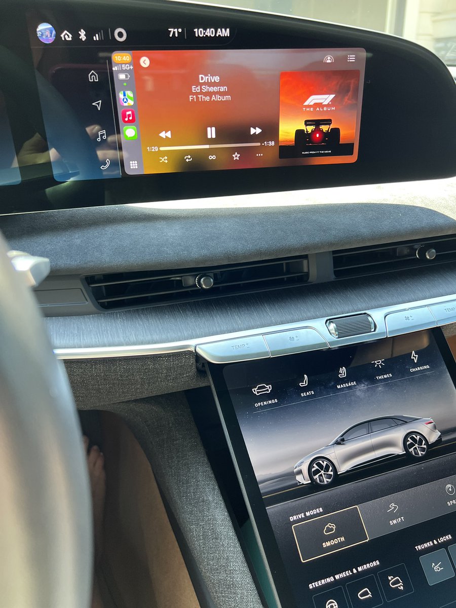 doll_debbie's tweet image. Soundtrack on repeat and tickets bought!!! Hubby said we are taking his truck to the movie because he doesn’t trust me to drive my @LucidMotors on the way home like I’m not on racetrack 🏎️💨🏁 He’s not wrong. He’s definitely not a member of the #lucidownersclub 😂 #Formula1