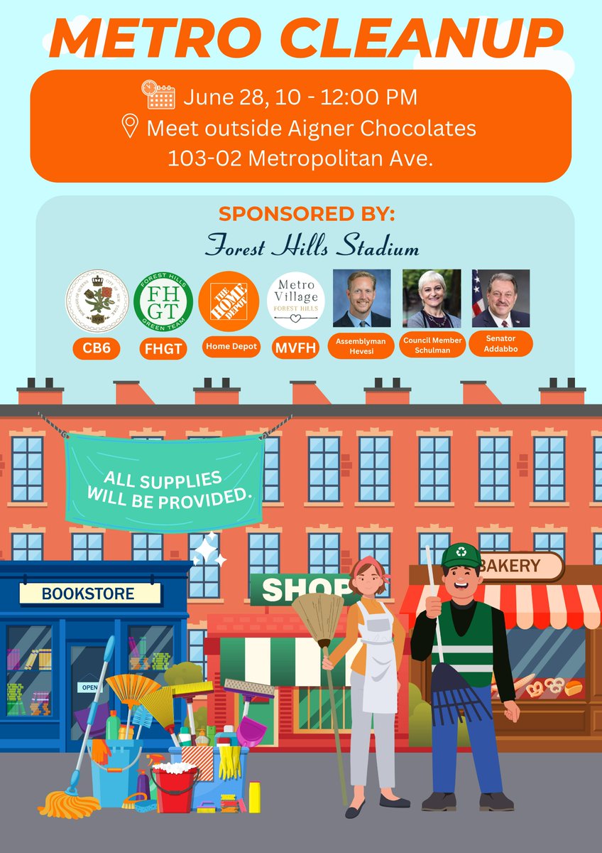 AM_AndrewHevesi's tweet image. Forest Hills! Join us on Saturday, June 28 for our FINAL #MetroAve cleanup before summer! We will be meeting at 10am outside @AignerChocolate.
See our flier for more details, hope to see you there!