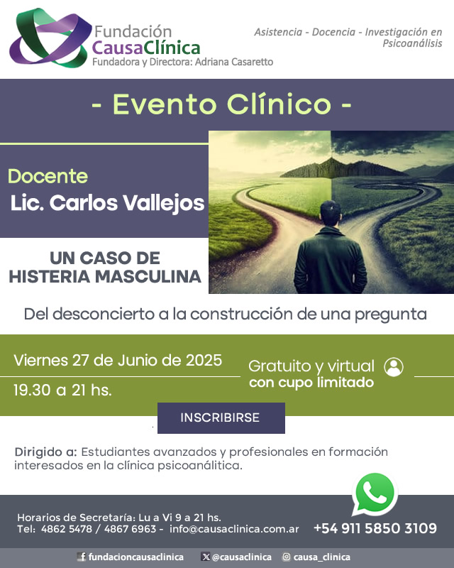 causaclinica's tweet photo. Evento Clínico -  Un caso de histeria masculina - Lic. Carlos Vallejos     #causaclinica #vallejos #histeriamasculina https://t.co/fIPdIcjWiu