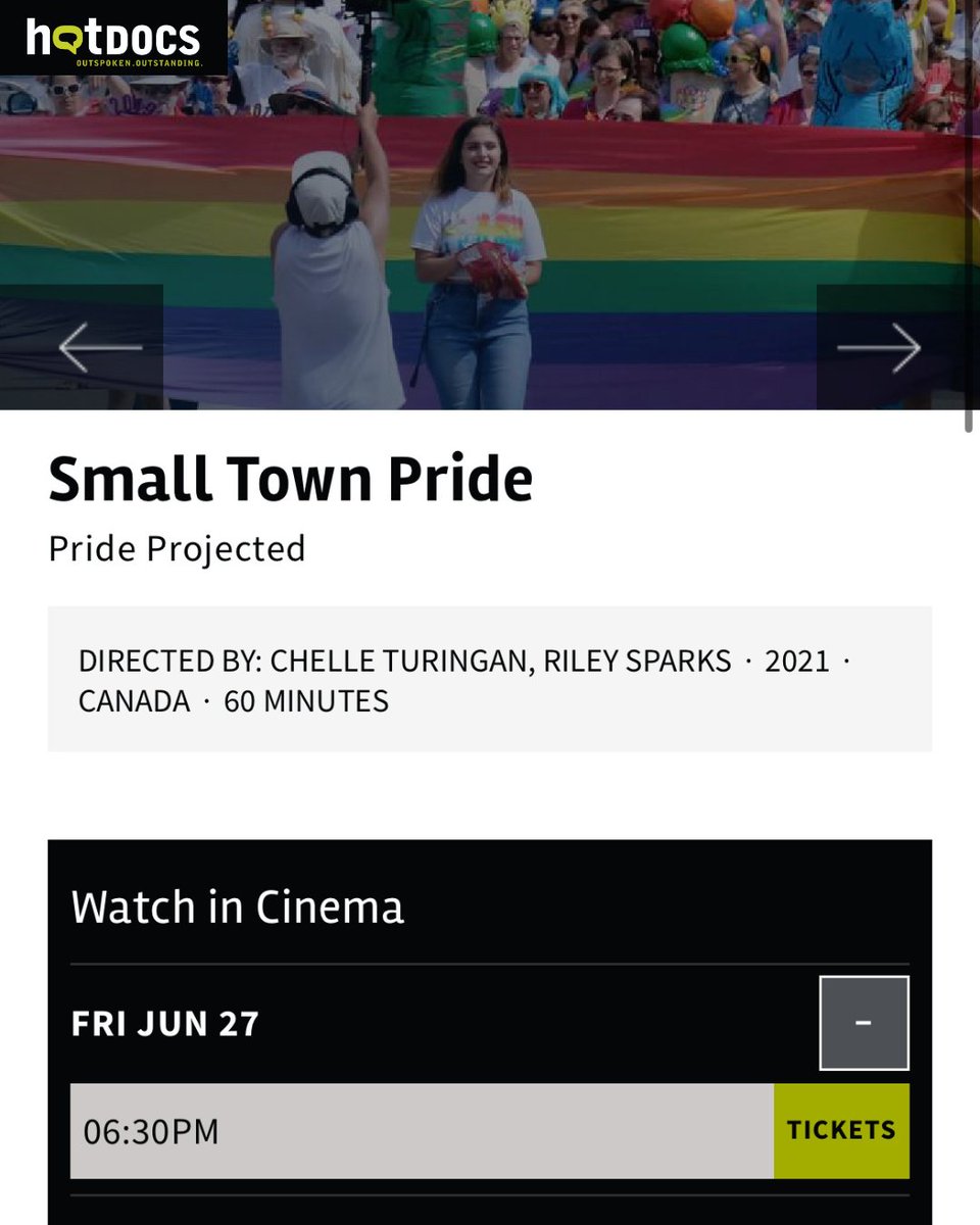 An intimate look at the joys &amp; challenges of being queer in a small town. Filmed in Alberta, Nova Scotia &amp; the Northwest Territories, the film follows LGBTQ2S+ people &amp; allies as they prepare for their local Pride celebrations.

SMALL TOWN PRIDE screens at Hot Docs on June 27 🌈